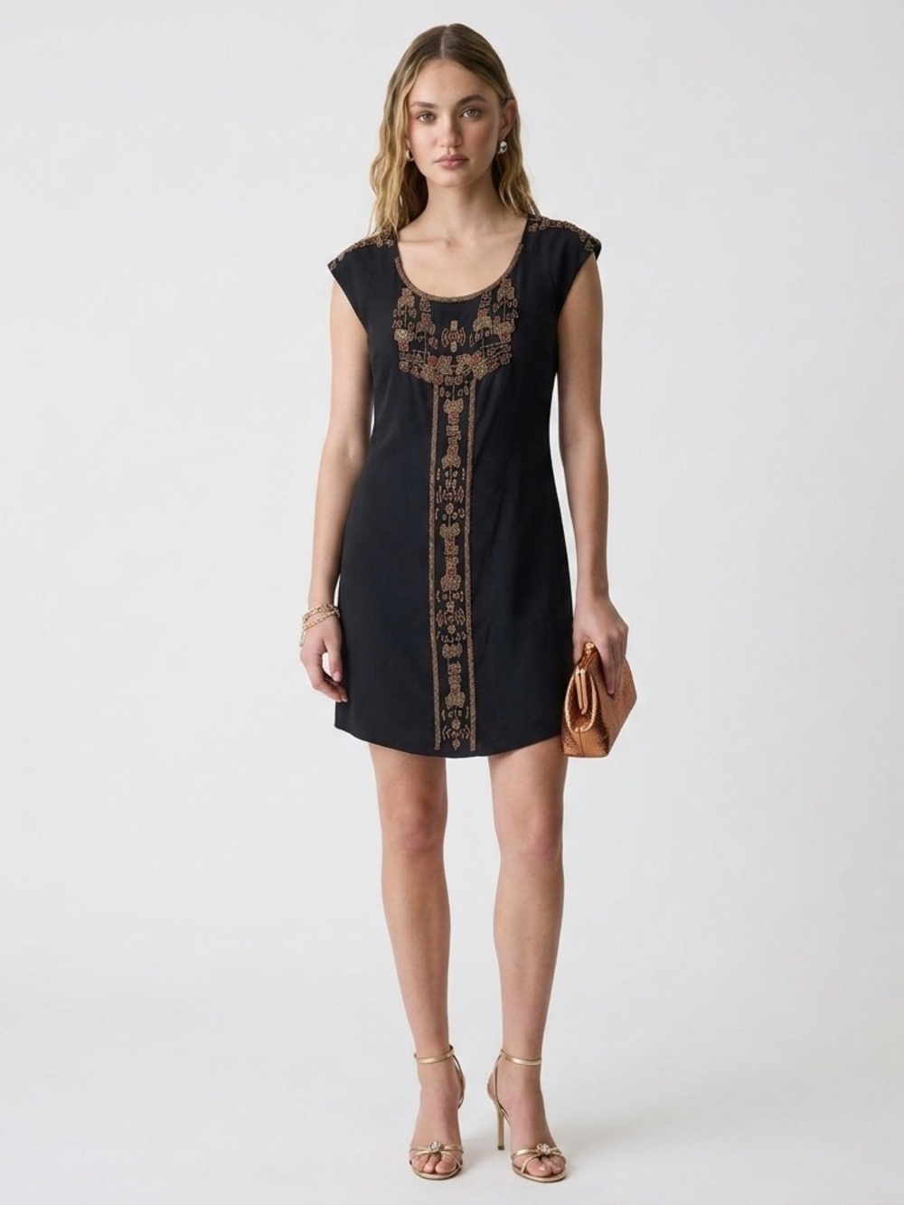 RW & Co Black Beaded Dress Size Medium